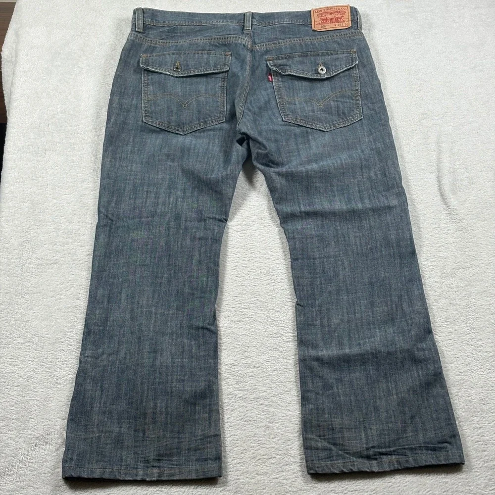 Levi's 507 Slim Boot Flap Pocket Jeans Men's 36x30 100% Cotton Medium Wash